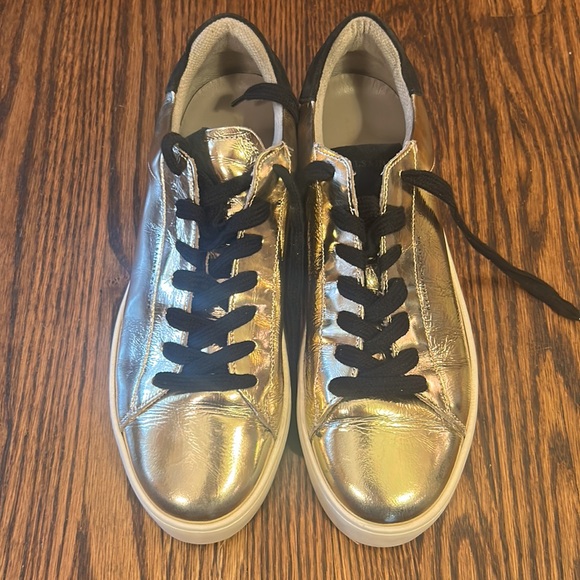 All Saints Gold Patent Leather Sneakers - Picture 4 of 8